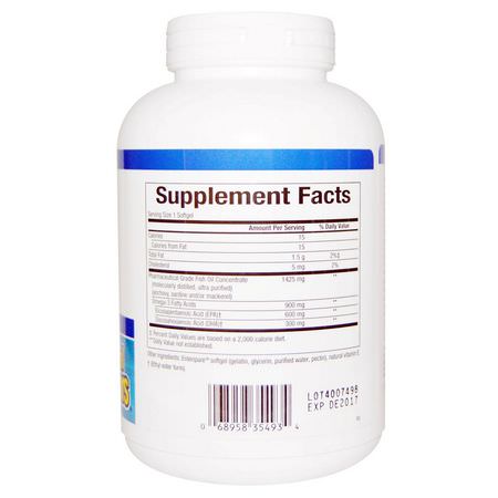 Natural Factors, Ultra Strength, RxOmega-3, 900 mg EPA/DHA, 150 Enteripure Softgels:زيت السمك أ,ميغا 3, EPA DHA