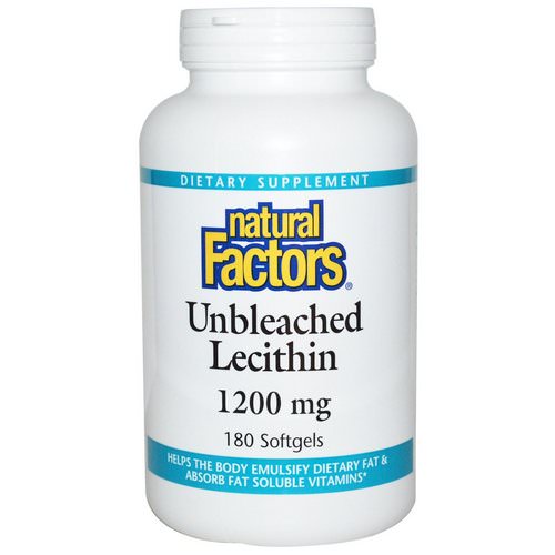 Natural Factors, Unbleached Lecithin, 1200 mg, 180 Softgels فوائد