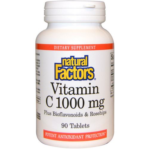 Natural Factors, Vitamin C, Plus Bioflavonoids & Rosehips, 1000 mg, 90 Tablets فوائد
