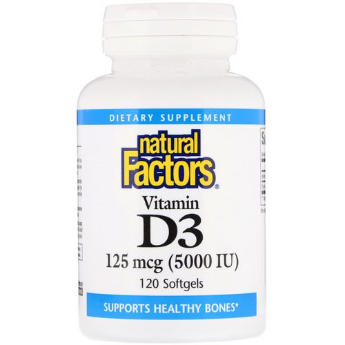 Natural Factors, Vitamin D3, 5000 IU, 120 Softgels فوائد