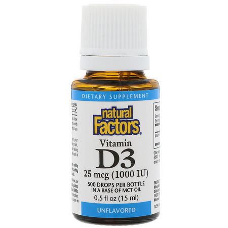 Natural Factors D3 Cholecalciferol - D3 Cholecalciferol, فيتامين D, الفيتامينات, المكملات الغذائية