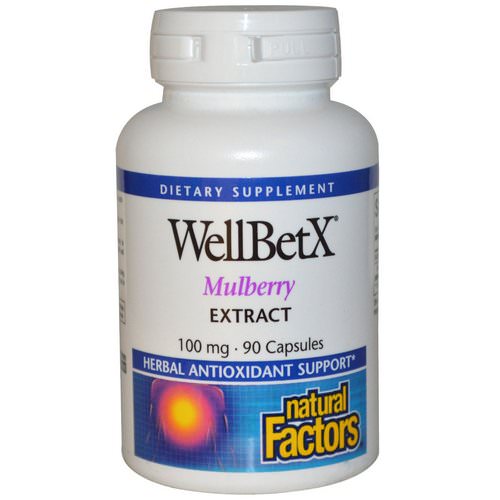 Natural Factors, WellBetX, Mulberry Extract, 100 mg, 90 Capsules فوائد