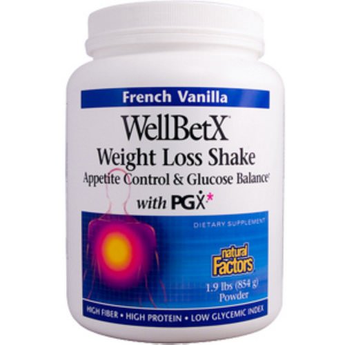 Natural Factors, WellBetX, Weight Loss Shake, French Vanilla, 1.9 lbs (854 g) فوائد