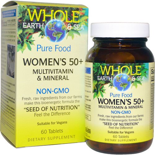 Natural Factors, Whole Earth & Sea, Women's 50+ Multivitamin & Mineral, 60 Tablets فوائد