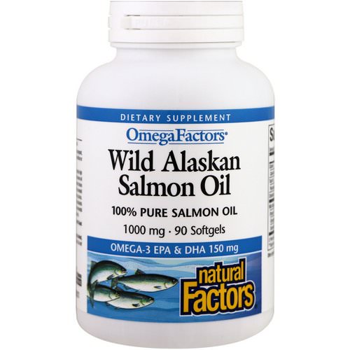 Natural Factors, Wild Alaskan Salmon Oil, 1000 mg, 90 Softgels فوائد