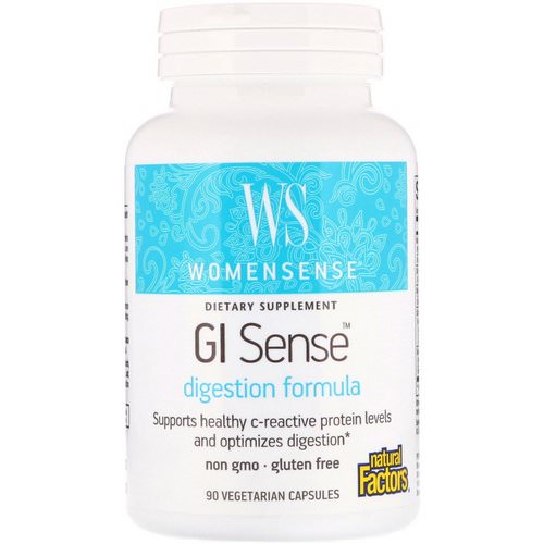 Natural Factors, WomenSense, GI Sense, Digestion Formula, 90 Vegetarian Capsules فوائد