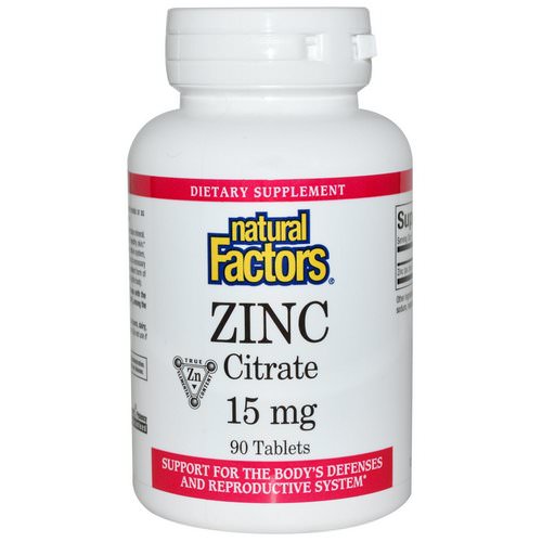 Natural Factors, Zinc Citrate, 15 mg, 90 Tablets فوائد