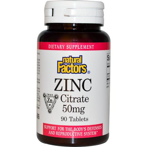 Natural Factors, Zinc Citrate, 50 mg, 90 Tablets فوائد