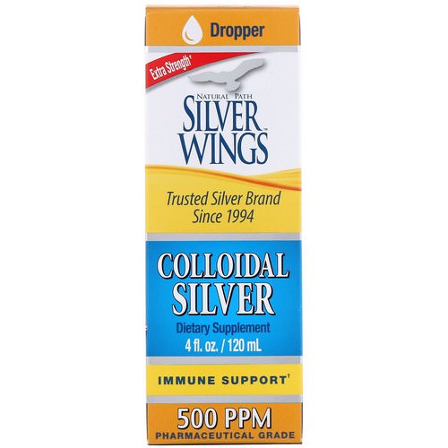 Natural Path Silver Wings, Colloidal Silver, Extra Strength, 500 PPM, 4 fl oz (120 ml) فوائد