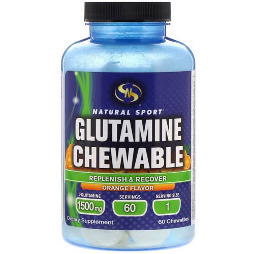 Natural Sport, Glutamine Chewables, Orange Flavor, 1500 mg, 60 Chewables فوائد