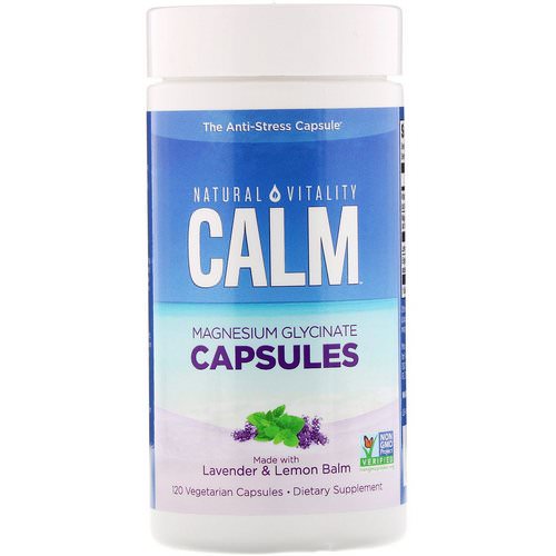 Natural Vitality, Calm, Magnesium Glycinate Capsules, 120 Vegetarian Capsules فوائد