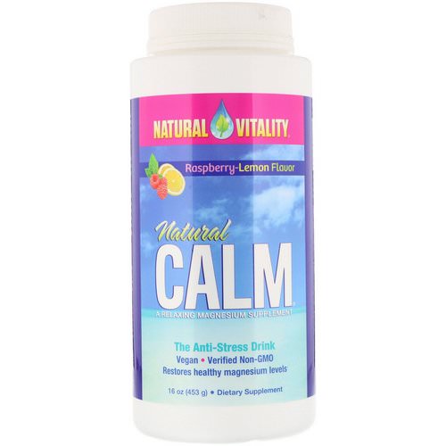 Natural Vitality, Natural Calm, The Anti-Stress Drink, Organic Raspberry-Lemon Flavor, 16 oz (453 g) فوائد