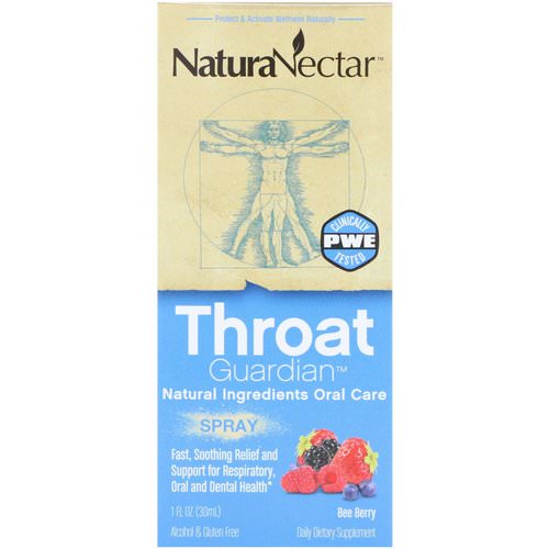 NaturaNectar, Throat Guardian Spray, Bee Berry, 1 fl oz (30 ml) فوائد