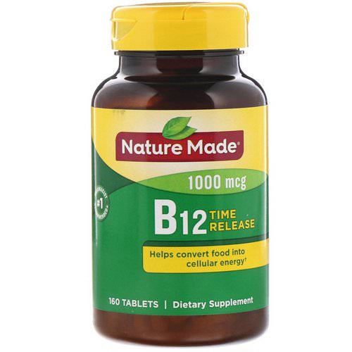 Nature Made, Vitamin B12, Time Release, 1000 mcg, 160 Tablets فوائد