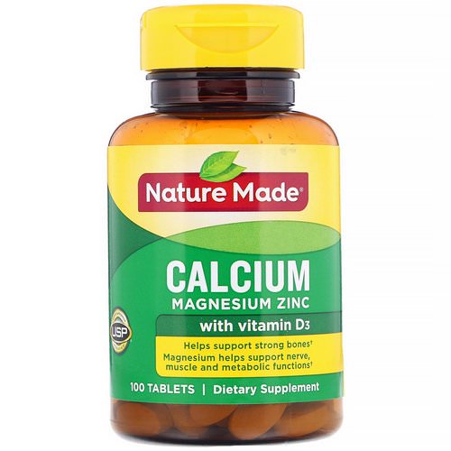 Nature Made, Calcium Magnesium Zinc with Vitamin D3, 100 Tablets فوائد