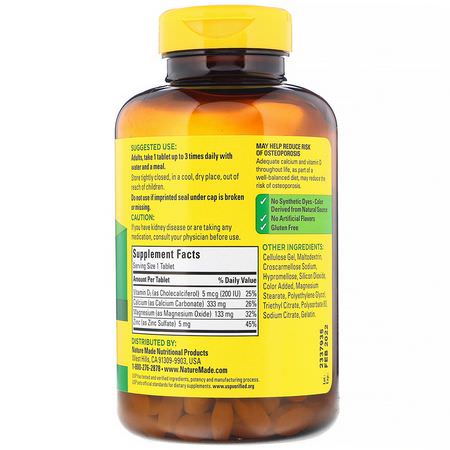 Nature Made, Calcium Magnesium Zinc with Vitamin D3, 300 Tablets:
