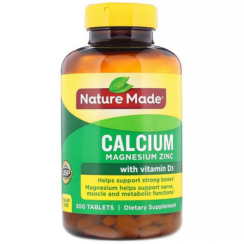 Nature Made, Calcium Magnesium Zinc with Vitamin D3, 300 Tablets فوائد