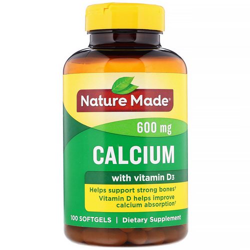 Nature Made, Calcium with Vitamin D3, 600 mg, 100 Softgels فوائد