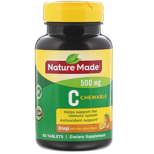 Nature Made, C Chewable, Orange, 500 mg, 60 Tablets فوائد
