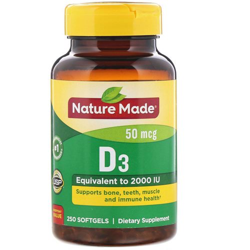 Nature Made, Vitamin D3, 50 mcg, 250 Softgels فوائد