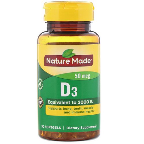 Nature Made, Vitamin D3, 50 mcg, 90 Softgels فوائد
