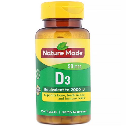 Nature Made, Vitamin D3, 50 mcg, 100 Tablets فوائد