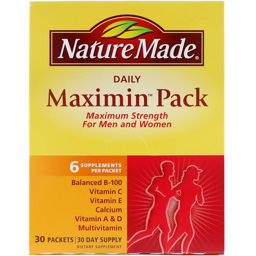 Nature Made, Daily Maximin Pack, Multivitamin and Mineral, 6 Supplements Per Packet, 30 Packets فوائد