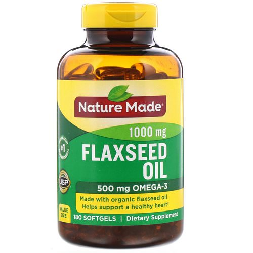 Nature Made, Flaxseed Oil, 1000 mg, 180 Softgels فوائد