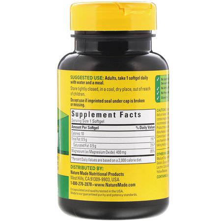 Nature Made, Magnesium, Extra Strength, 400 mg, 60 Softgels: