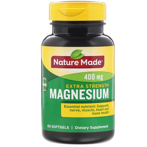 Nature Made, Magnesium, Extra Strength, 400 mg, 60 Softgels فوائد