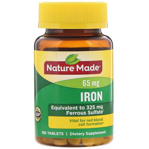 Nature Made, Iron, 65 mg, 180 Tablets فوائد
