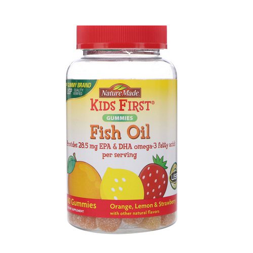 Nature Made, Kids First, Fish Oil Gummies, Orange, Lemon & Strawberry, 80 Gummies فوائد