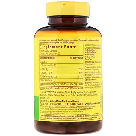 Nature Made, Magnesium Citrate, 120 Softgels: