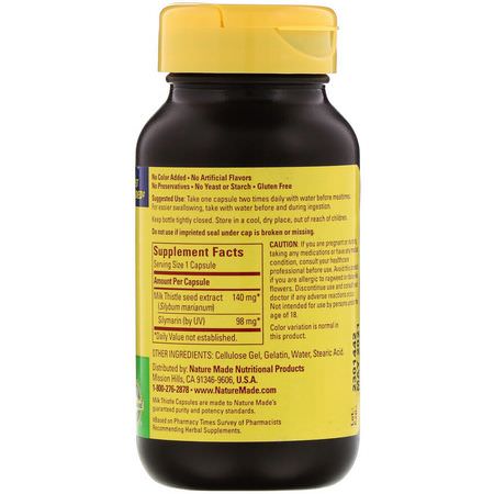 Nature Made, Milk Thistle, 140 mg Extract, 50 Capsules: