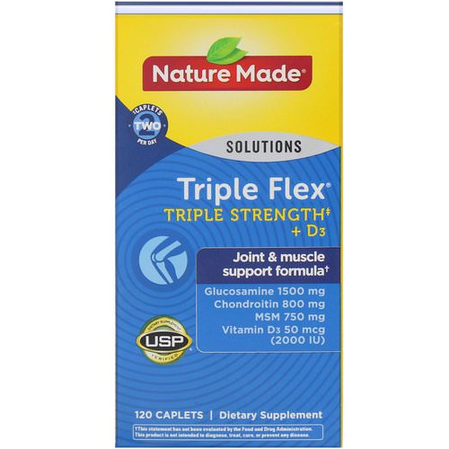 Nature Made, Triple Flex, Triple Strength + D3, 120 Caplets فوائد
