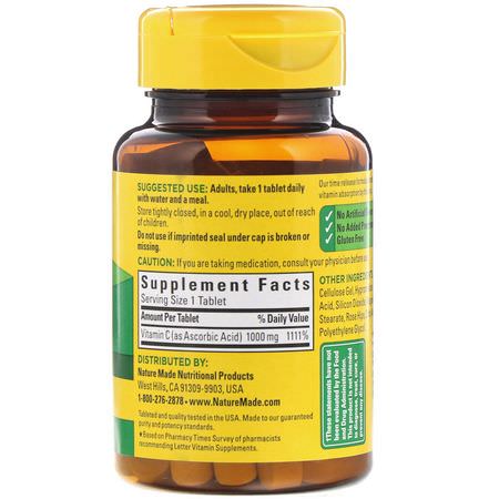 Nature Made, Vitamin C with Rose Hips, Time Release, 1000 mg, 60 Tablets: