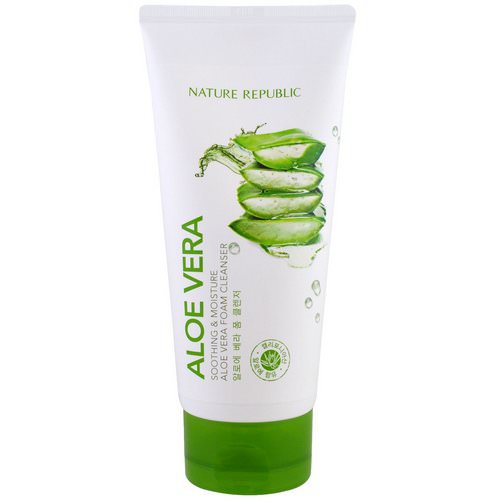 Nature Republic, Aloe Vera, Soothing & Moisture Aloe Vera Foam Cleanser, 5.07 fl oz (150 ml) فوائد