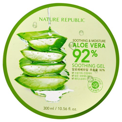 Nature Republic, Soothing & Moisture Aloe Vera 92% Soothing Gel, 10.56 fl oz (300 ml) فوائد