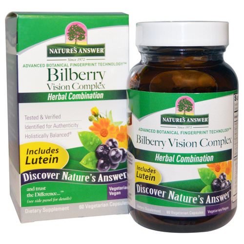 Nature's Answer, Bilberry Vision Complex, 60 Vegetarian Capsules فوائد