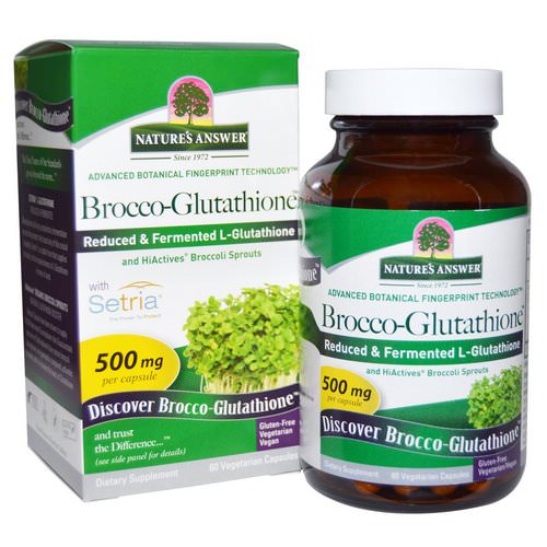 Nature's Answer, Brocco-Glutathione, 500 mg, 60 Vegetarian Capsules فوائد