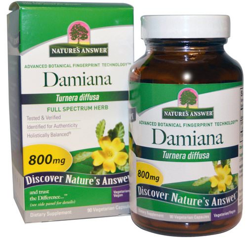 Nature's Answer, Damiana Leaf, 800 mg, 90 Vegetarian Capsules فوائد