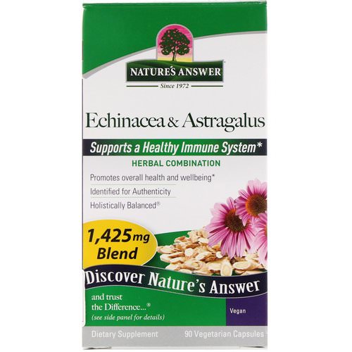 Nature's Answer, Echinacea & Astragalus, 1,425 mg, 90 Vegetarian Capsules فوائد