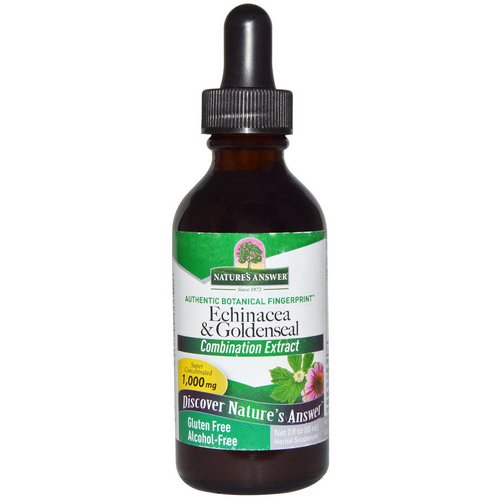 Nature's Answer, Echinacea & Goldenseal, Alcohol-Free, 1,000 mg, 2 fl oz (60 ml) فوائد