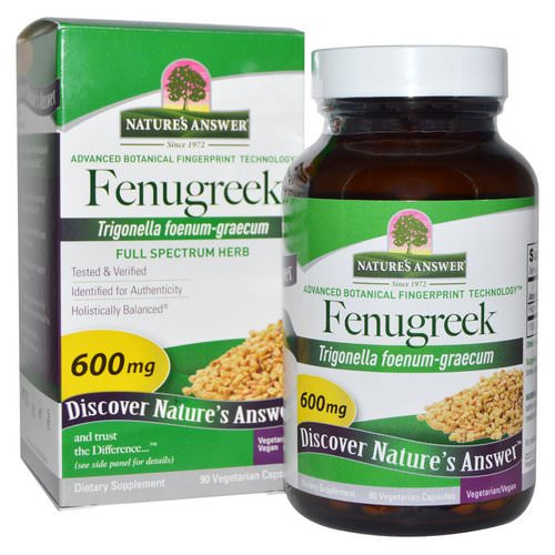 Nature's Answer, Fenugreek, 600 mg, 90 Vegetarian Capsules فوائد
