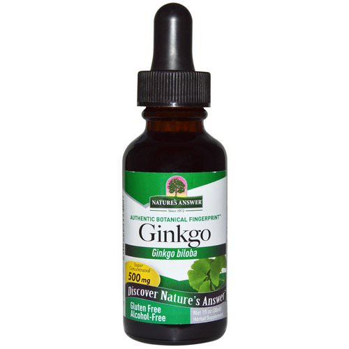 Nature's Answer, Ginkgo, Alcohol-Free, 500 mg, 1 fl oz (30 ml) فوائد
