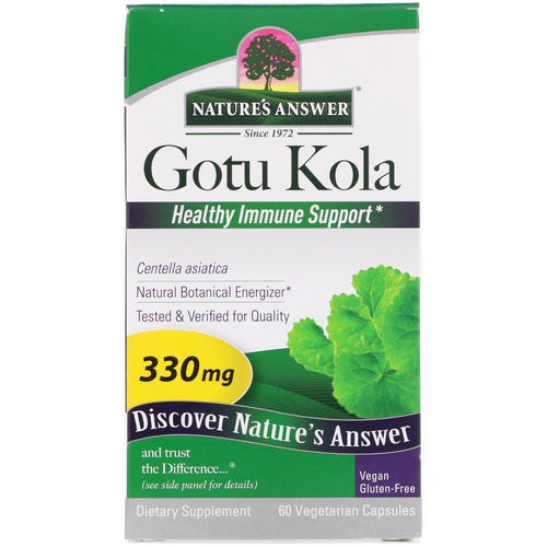 Nature's Answer, Gotu Kola, Healthy Immune Support, 330 mg, 60 Vegetarian Capsules فوائد