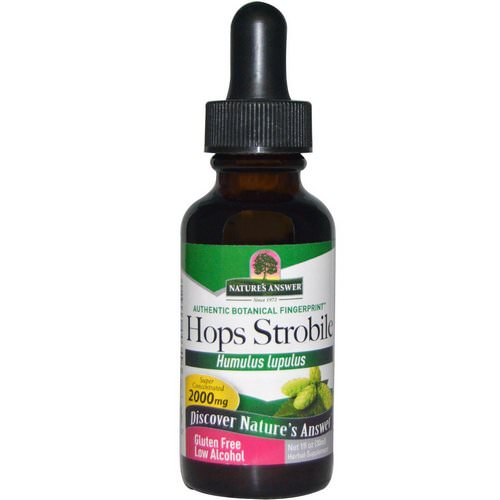 Nature's Answer, Hops Strobile, Low Alcohol, 2000 mg, 1 fl oz (30 ml) فوائد