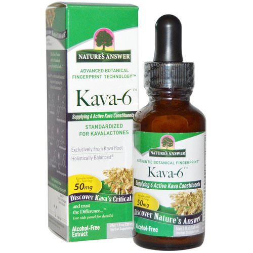 Nature's Answer, Kava-6, Alcohol-Free Extract, 1 fl oz (30 ml) فوائد