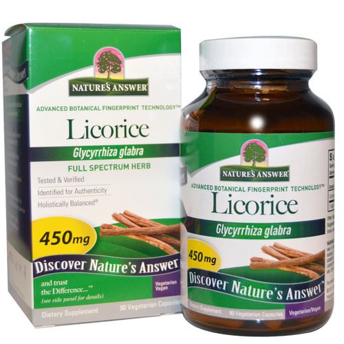 Nature's Answer, Licorice, 450 mg, 90 Vegetarian Capsules فوائد