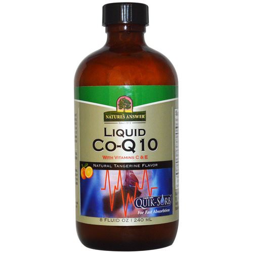 Nature's Answer, Liquid Co-Q10 with Vitamins C & E, Natural Tangerine Flavor, 8 fl oz (240 ml) فوائد